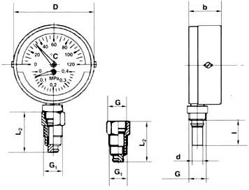 Термоманометр радиальный ТМТБр 120C Росма