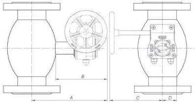 Кран шаровой сталь КШ.Ц.Ф.Р Ду 500 Ру25 фл с редуктором полнопроходной LD КШ.Ц.Ф.Р.500.025.П/П.02