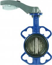 Затвор дисковый поворотный Dendor 017W Ду65 Ру16 межфланцевый чугунный с рукояткой