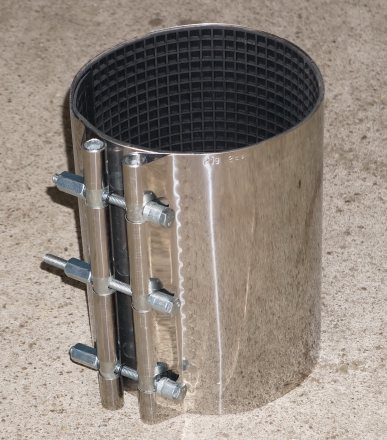 Хомут ремонтный нержавеющий одинарный Dn48-53 L400