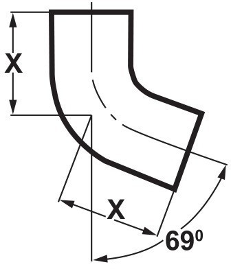 Короткий отвод 69° S-BML SMART