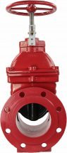 Задвижка клиновая ABRA A40 Ду250 Ру16 красная пожарная с индикатором положения со штурвалом