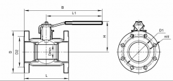 Кран шаровой сталь 11с67п 5СП.00 под приварку с редуктором полнопроходной Маршал
