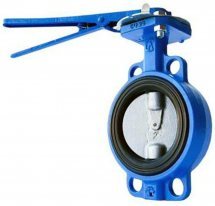 Затвор дисковый поворотный Newkey DZi Ду65 Ру16 межфланцевый, корпус - чугун, диск - нержавеющая сталь, уплотнение - EPDM, с рукояткой