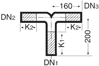 Колено DIN 19522 – 50x50x50 – 90– oH SML Duker