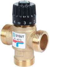 Термостатический смесительный клапан для систем отопления и ГВС, НР, тип SVM-0120, Stout SVM-0120-256025
