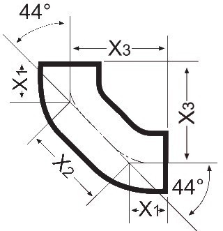 Длинный отвод 88° из двух колен 44° SML Duker