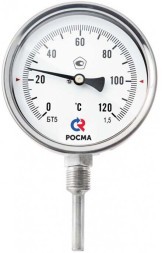 Термометр радиальный коррозионностойкий РОСМА БТ-52.220