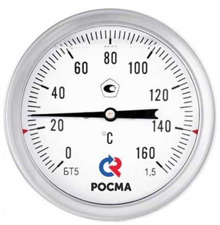 Термометр осевой коррозионностойкий РОСМА силикон БТ-51.220