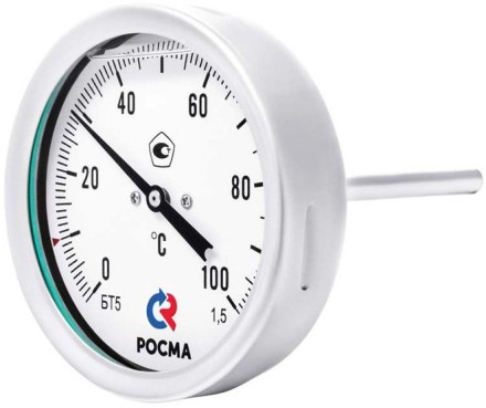 Термометр осевой коррозионностойкий РОСМА силикон БТ-51.220