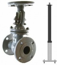 Задвижка Ci аналог 30с41нж Ду300 Ру16 стальная с выдвижным шпинделем с телескопическим штоком 1300-1800 мм, на штурвал, управление Т-образный ключ, без ключа