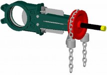 Задвижка шиберная Tecofi VG 4400-01N Ду300 Ру10 со штурвалом, цепью, выдвижной шток, корпус ковкий чугун, уплотнение нитрил