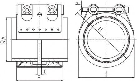 Усиливающий хомут GRIP-E (W2) 157-160 SML Kralle Ду 150