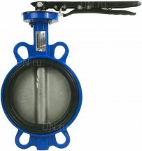 Затвор дисковый поворотный Benarmo Ду65 Ру16 чугунный с нержавеющим диском, межфланцевый с рукояткой