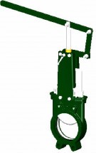 Задвижка шиберная Tecofi VG 4400-02N Ду50 Ру10 с рычагом, выдвижной шток, корпус ковкий чугун, уплотнение нитрил