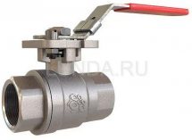 Кран шаровой полнопроходной двухсоставной из нержавеющей стали с ISO-фланцем, Rushwork Ду 25 Ру 63 7015-025-63