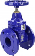 Задвижка клиновая обрезиненная Dendor 47GV Ду80 Ру16 фланцевая чугунная со штурвалом