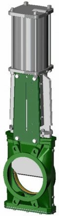 Задвижка шиберная Tecofi VGS 3400-03N Ду400 Ру10 под силос с пневмоприводом 2х стороннего действия, корпус чугун, уплотнение нитрил