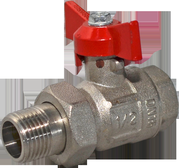 Кран шаровой латунный никелированный Крепыш 332 аналог 11б27п1 ВР ...