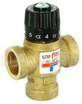 Термостатический трехходовой смесительный клапан, cмешение боковое, Uni-Fitt 351G0540