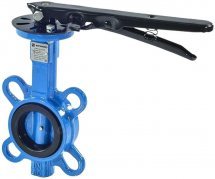 Затвор дисковый поворотный Benarmo Ду150 Ру10/16 чугунный диск и корпус, межфланцевый, уплотнение - EPDM, с рукояткой