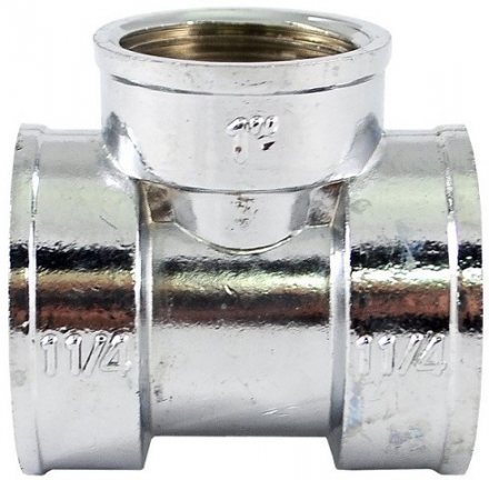 Тройник латунь переходн хром STC