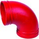 Грувлочное колено мод.90L x 90° 34,4 бар, цвет красный, FM/UL
