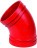 Грувлочное колено мод.120L x 45° 34,4 бар, цвет красный, FM/UL