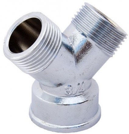 Тройник латунь кос хром ВР/НР/НР STC