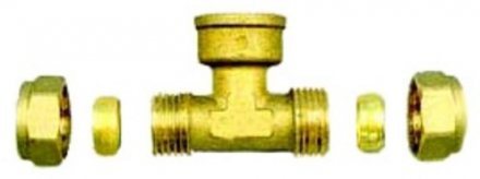 Тройник латунь для медных труб ВР STC