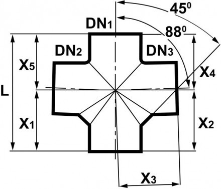 Крестовина 88° S-KML SMART