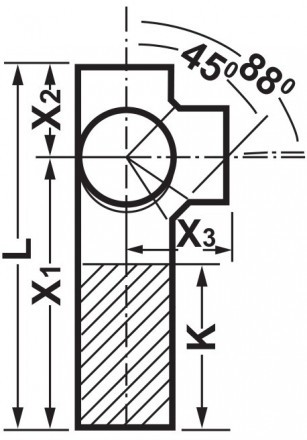 Крестовина двухплоскостная с удлиненной стороной 88° S-KML SMART