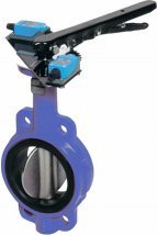 Затвор дисковый поворотный Dendor 017W Ду40 Ру10/16 межфланцевый, корпус - чугун, диск - чугун, уплотнение - EPDM, с рукояткой и устройством контроля положения затвора IP65 открыто