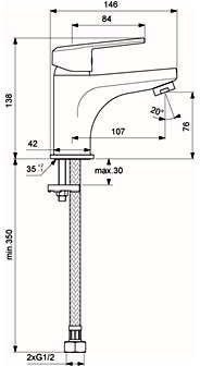 Смеситель для умывальника одноручный Баланс/Balance к/затвор Vidima